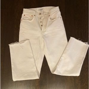 ReDone Size 24 70s Stove Pipe White Jean
